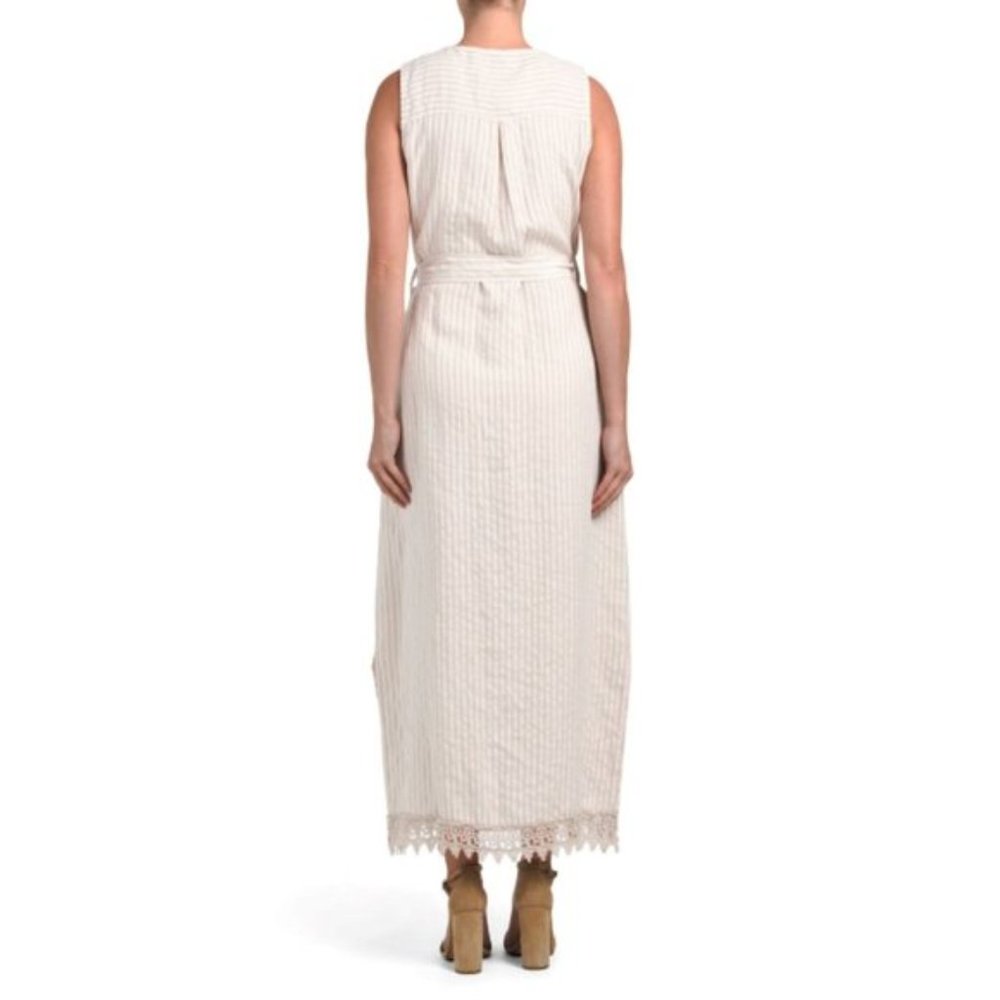 NWT Lungo L'Arno Linen Button Front Maxi Dress - Picture 2 of 9
